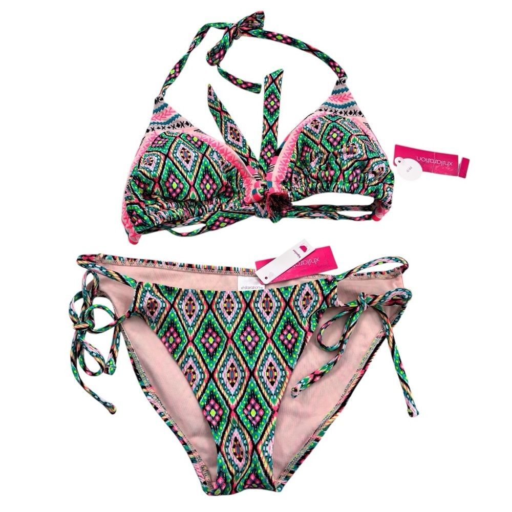Xhilaration Southwestern Design Bikini Set Sz. D Top Sz. M Bottom NWT